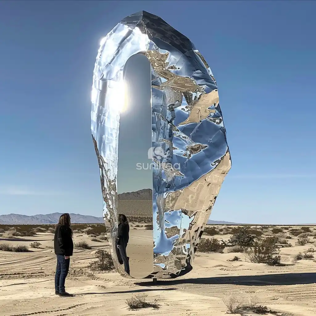 Large Metal Scenic Stone Sculpture