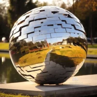 Large Metal Sphere Sculpture For Sale