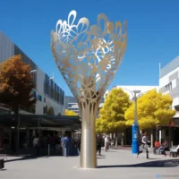 Large Metal Torch Tree Sculpture