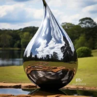 Large Metal Water Droplet Statue
