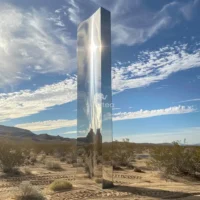 Large Mystery Monolith Stainless Steel Decor