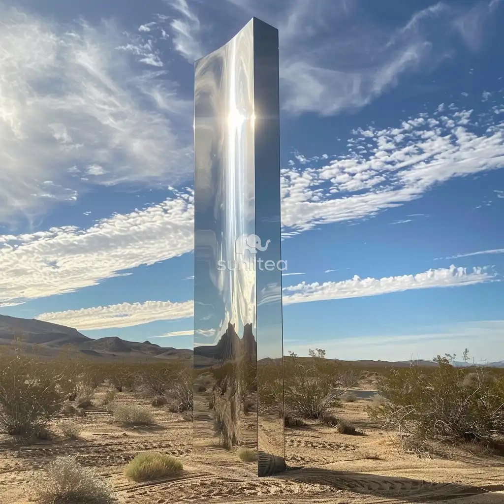 Large Mystery Monolith Stainless Steel Decor