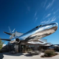 Large Stainless Steel Airplane Wall Sculpture