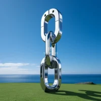 Large Stainless Steel Chain Sculpture