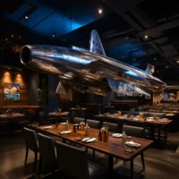 Large Stainless Steel Spaceship Statue
