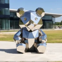 Life Size Metal Cartoon Bear Sculpture