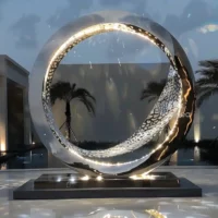 Metal Artwork Sculpture Ring Statue