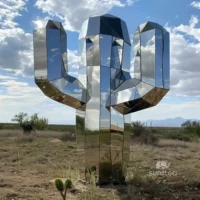 Metal Cactus Sculpture Outdoor Garden Decor