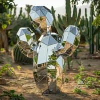 Metal Cactus Yard Art Sculpture For Sale
