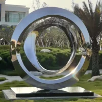 Metal Garden Art Circle Sculpture