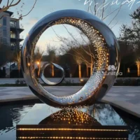 Metal Garden Ornaments Ring Statue