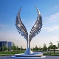 Metal Graphite Sculpture Large Wing SLT-SW6