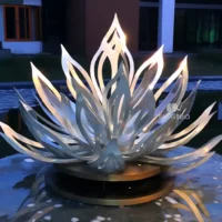 Metal Lotus Shape Sculpture Abstract Garden Art