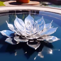 Metal Magnolia Flower Lotus Sculpture
