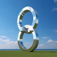 Metal Mirror Chain Link Sculpture - Unity