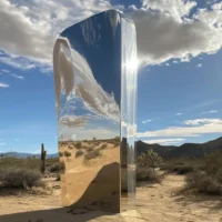 Metal Mystery Monolith Stone Sculpture