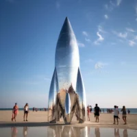 Metal Rocket Ship Sculpture Made in China