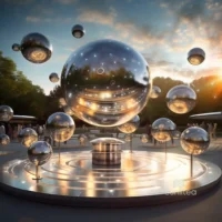 Metal Sculpture of Solar System Monument