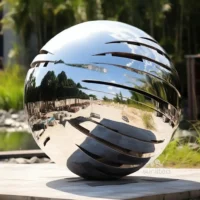 Metal Sphere Garden Statue Decor Outdoor
