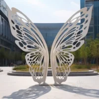 Metal Wings Butterfly Sculpture For Sale