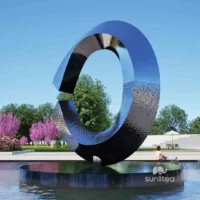 Mirror Large Metal Circle Sculpture