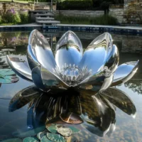 Modern Art Metal Lotus Flower Sculpture