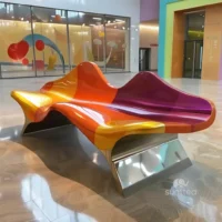 Modern Metal Art Bench Sculpture Decorative
