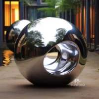 Outdoor Metal Ball Sculpture Stainless Steel