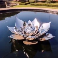 Outdoor Metal Lotus Garden Art Decoration