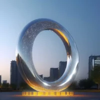 Park Large Project Stainless Steel Circle Sculpture