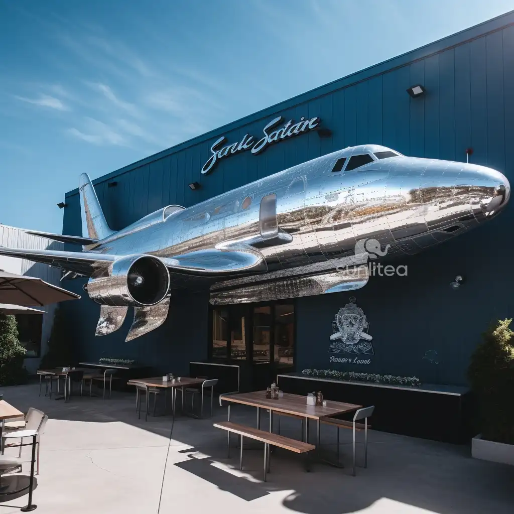 Restaurant Wall Metal Airplane Art Sculpture