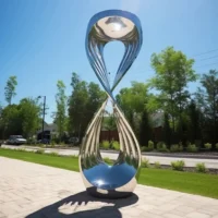 Sand Clock Sculpture Metal Abstract Art Decor