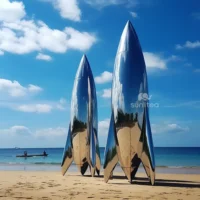 Spaceship Rocket Sculpture Large Metal