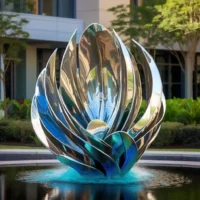 Stainless Steel Abstract Bud Sculpture