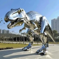Stainless Steel Dinosaur Statue For Garden