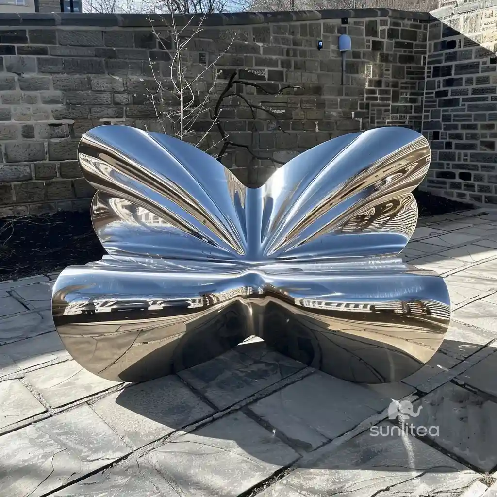 Stainless Steel Large Butterfly Bench