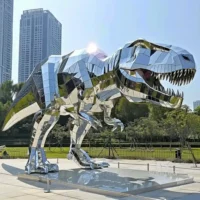 Stainless Steel Large Dinosaur Sculpture For Sale