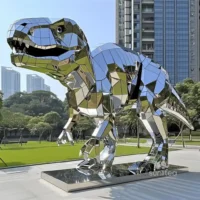 Stainless Steel Metal Dinosaur Sculpture