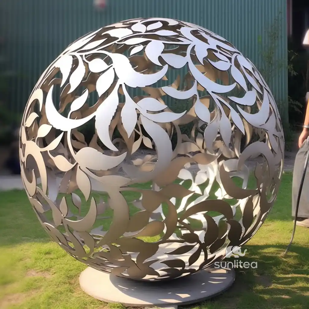 Stainless Steel Orb Sculpture Art Decoration