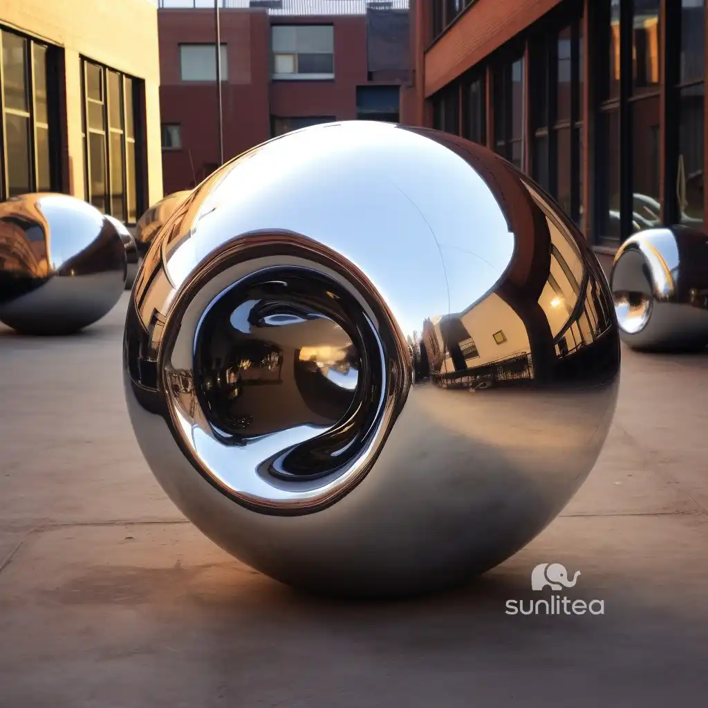 Stainless Steel Sphere Garden Sculpture Decor