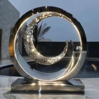Stainless Steel Statue Large Ring Sculpture