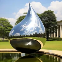 Stainless Steel Water Drop Sculpture Outdoor Garden Decoration