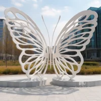 Stainless Steel White Large Butterfly Sculpture