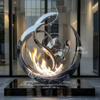 Stainless Steel Yard Art - Abstract Circle