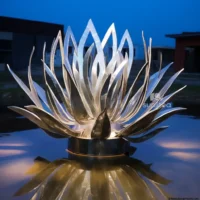 Steel Lotus Flower Sculpture National Flower Symbol