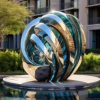Unique Luxury Courtyard Abstract Metal Sculpture Decoration