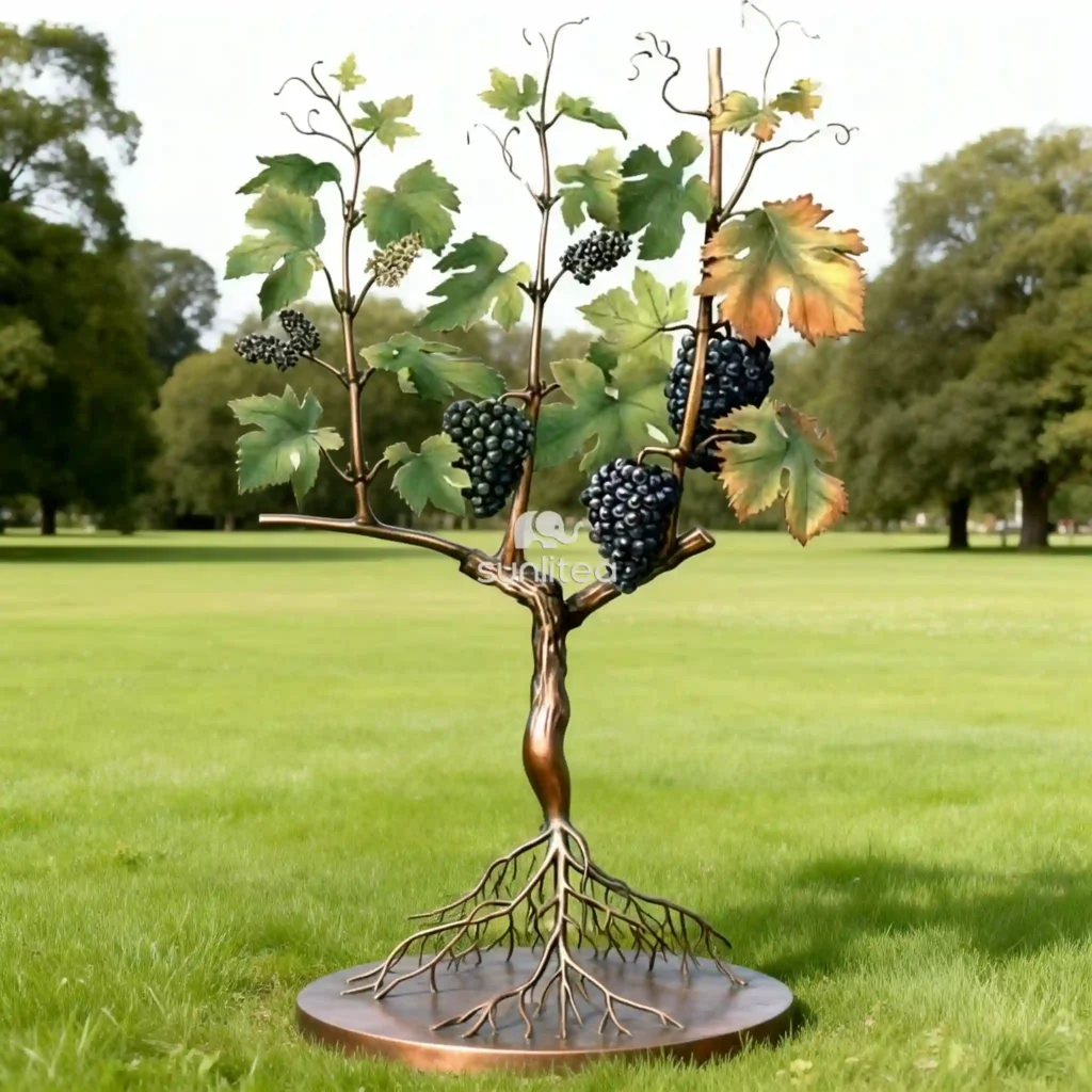 Wine Tree With Grape Sculpture