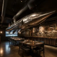 large Decor Metal Spaceship Sculpture