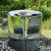 Acrylic Barrel Rotating Water Fountain Decor