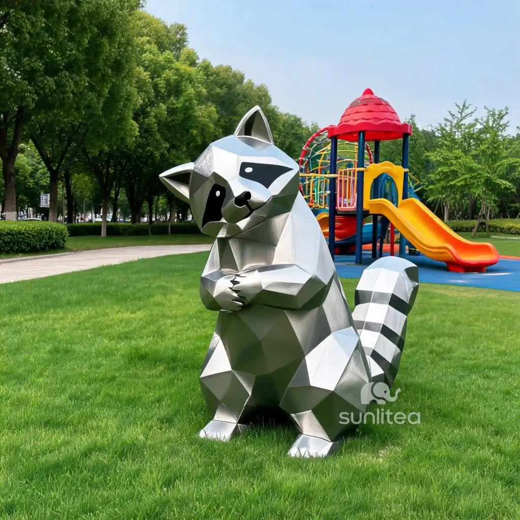 Cute Raccoon Yard Statues